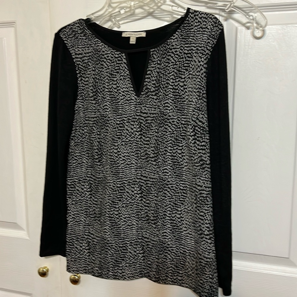 Mixed media long sleeve top